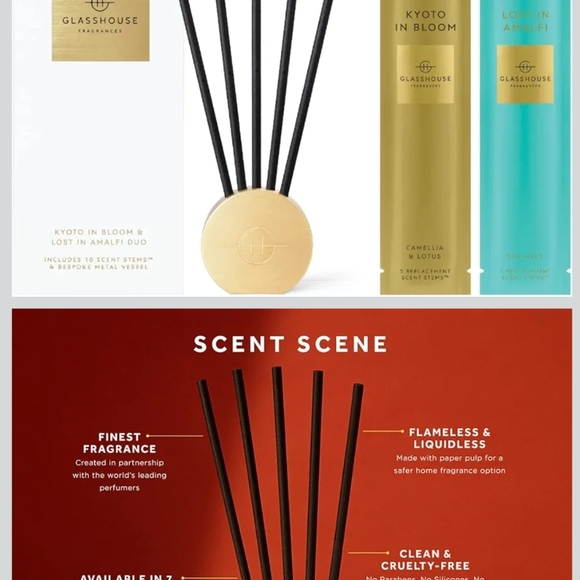 Gold Reed Diffuser with Black Stems - Gold - Picture 1 of 1